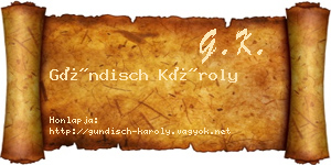 Gündisch Károly névjegykártya